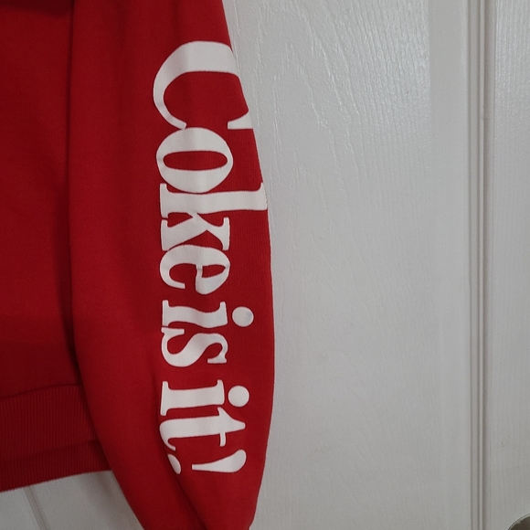 Coca-Cola Woman's Long Sleeve Crewneck Sweatshirt, Size: Medium Color: Red - Picture 8 of 16